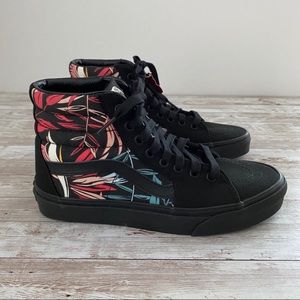 Vans Sk8 Hi slim black tropical floral